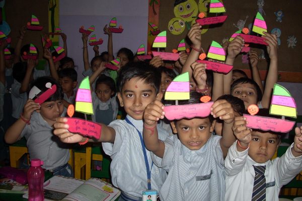 Shapes activity by Aryan Public School students