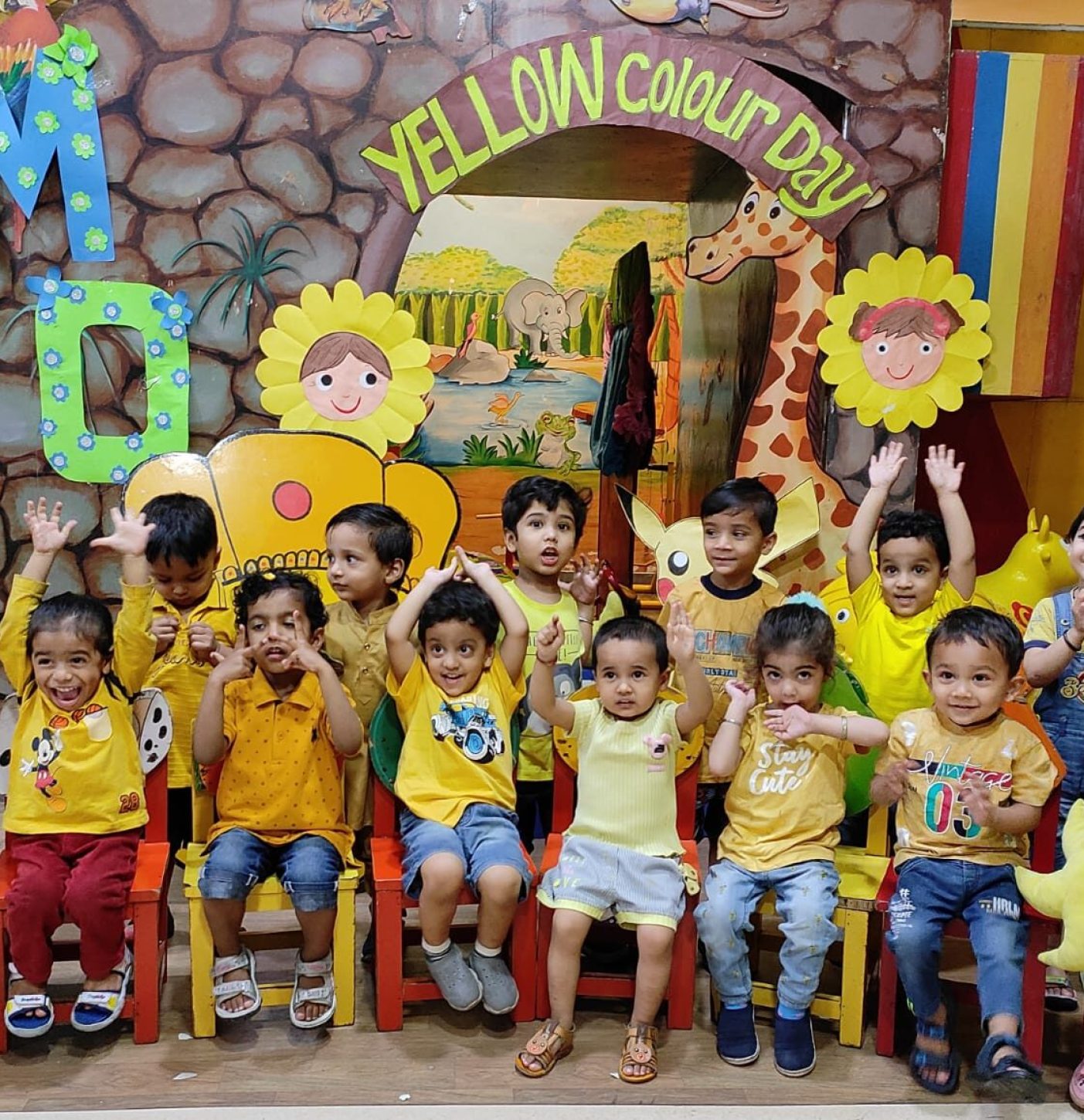 Yellow color day at Aryan Kids World